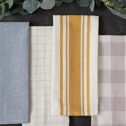DII Everyday Kitchen Collection Assorted Dishtowel Set, 18x28, Stonewash Blue 5 Piece