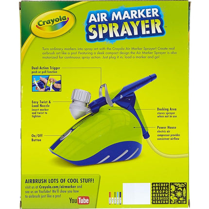 CRAYOLA Air Marker Sprayer Airbrush Kit, Gift for Kids Age 8, 9, 10