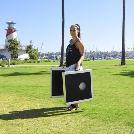 GoSports Cornhole PRO Regulation Size Bean Bag Toss Game Set (Black)