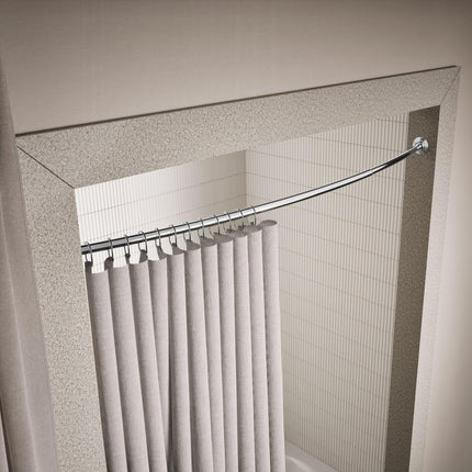 Kohler K-9349-S Expanse Curved Shower Rod-Traditional Design, Polished Stainless