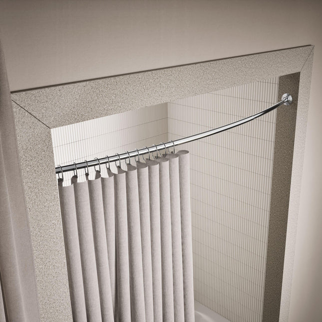 Kohler K-9349-S Expanse Curved Shower Rod-Traditional Design, Polished Stainless