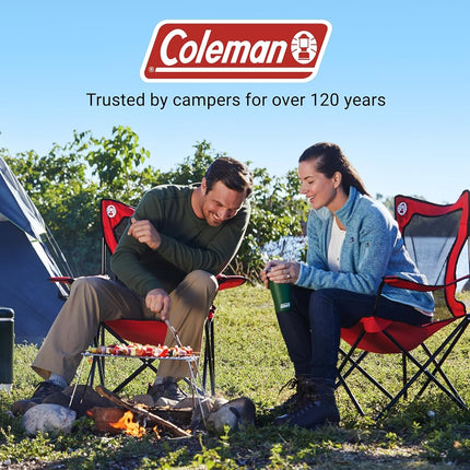 Coleman Broadband Mesh Quad Camp Chair with Carry Bag & Cup Holder, Cooling Mesh Back with Adjustable Arms
