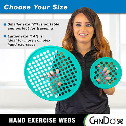 Fabrication Enterprises Cando Extension/Flexion Web, Small, Green, Latex-Free, 7" 1 Count