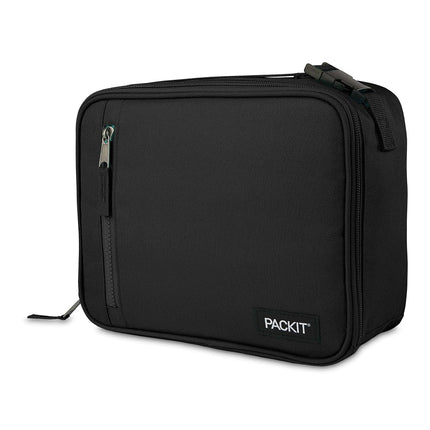 PackIt Freezable Classic Lunch Box, Black, Built with EcoFreeze® Technology, Collapsible, Reusable, Zip Closure with Zip Front Pocket and Buckle Handle, Designed for Fresh Lunches