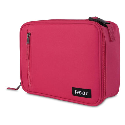 PackIt® Freezable Classic Lunch Box, Magenta, Built with ECOFREEZE® Technology, Collapsible, Reusable, Zip Closure with Zip Front Pocket and Buckle Handle, Designed for Fresh Lunch On The Go