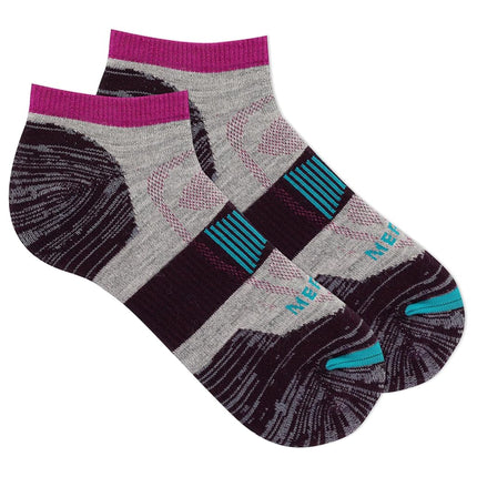 Merrell unisex-adult Men's and Women's Zoned Cushioned Wool Hiking Socks - 1 Pair Pack - Breathable Unisex Arch Support, Burgundy, Small-Medium
