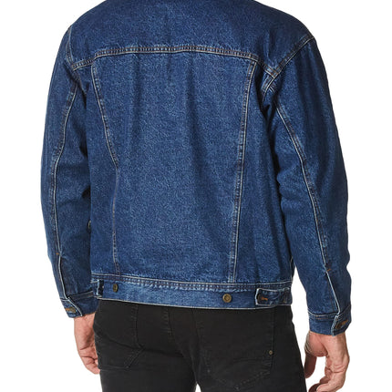 Wrangler mens Rugged Wear Flannel Lined Denim Jacket - blue - XL Tall