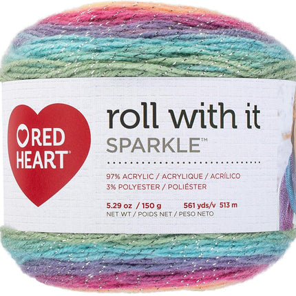 Red Heart Yarn ROLL W/IT SPRKL Magic, Multicoloure