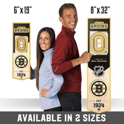 YouTheFan NHL Boston Bruins - TD Garden 3D Banner, Team Colors, 6" x 19"