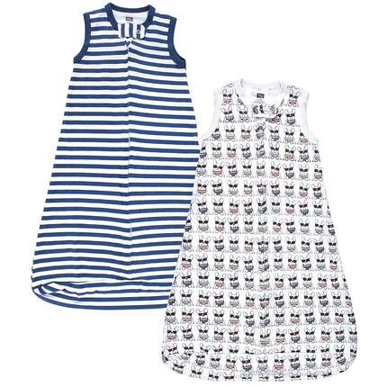 Hudson Baby Unisex Baby Interlock Cotton Sleeveless Sleeping Bag, French Dog, 0-3 Months