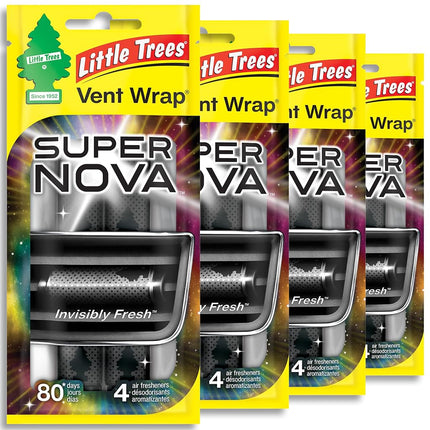 Ambientador de coche LITTLE TREES | Vent Wrap proporciona una fragancia duradera, ¡frescura invisible! | Supernova, 16 ambientadores