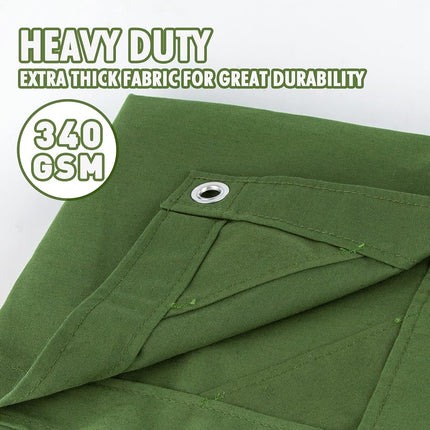 CARTMAN 5x7 Feet 12 Oz Heavy Duty Canvas Tarp, Green