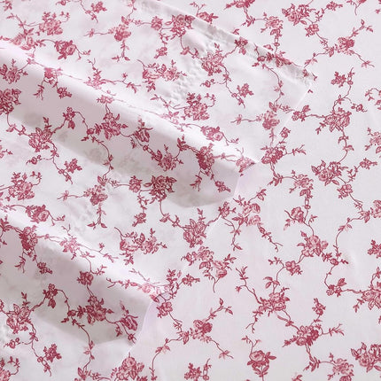 Betsey Johnson - Twin Sheet Set, Soft & Lightweight Bedding, Fade & Wrinkle Resistant (Floral Toile Pink, Twin)