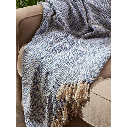 DII Fringed Stripe Tabletop, Cotton, Artichoke, 50x60