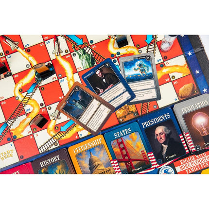 PragerU: Celebrate America - Race to The White House Board Game - USA Trivia Game, America's 250th Anniversary Edition, Families & Kids Ages 8, 2+ Players, Made in