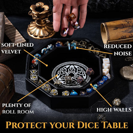 Premium Dice Tray for DND Valknut & Dragon Design – 23 CM