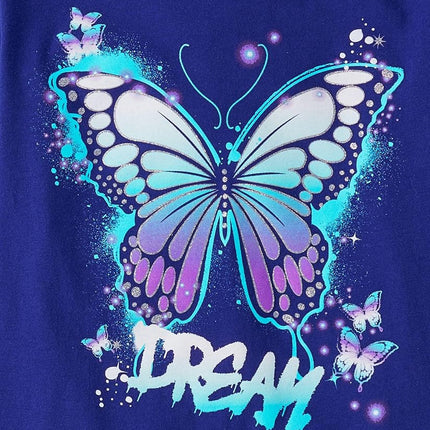 The Children's Place Baby Girls' Assorted Everyday Long Sleeve Graphic T-Shirts,multipacks, Drink/Butterfly Dream 2-Pack, X-Small