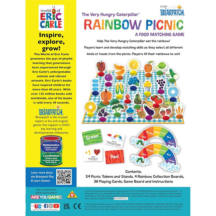 Briarpatch The Very Hungry Caterpillar Rainbow Picnic Game, Color Matching & Early Learning Board Game for Preschoolers, Fun Screen-Free Play for Kids Ages 3+