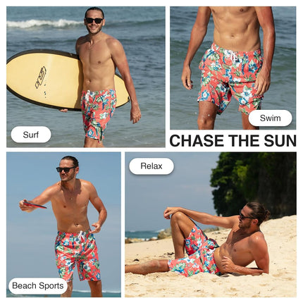 Kanu Surf mensApollo Swim Trunks (Regular & Extended Sizes) Swim Trunks - Red - XX-Large