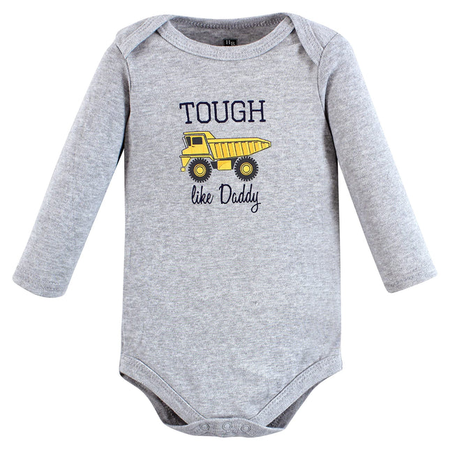 Hudson Baby unisex-baby Cotton Long-sleeve Bodysuits, Construction, 6-9 Months