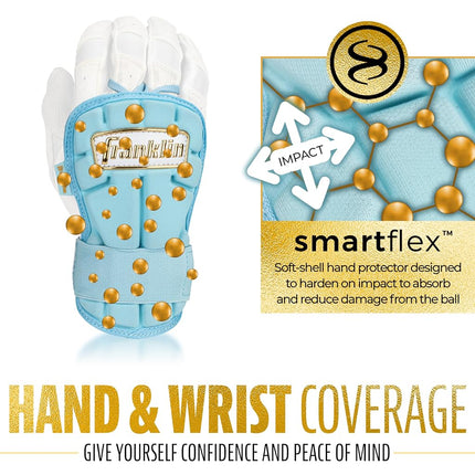 Franklin Sports Baseball Hand + Wrist Guard - PRT LG Series Adult Hand + Wrist Protector for Batting - Protective Shield - Righty + Lefty Hitters - Navy - One Size - Adult