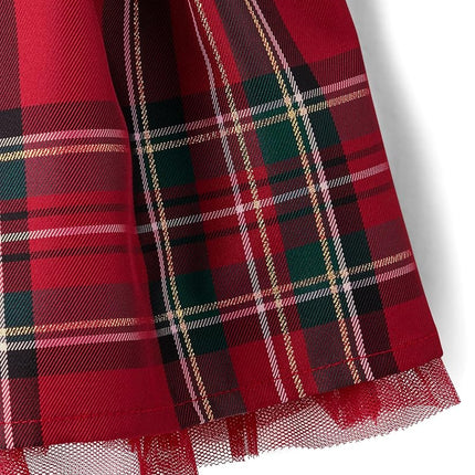The Children's Place Baby Girls' and Toddler Sleeveless Dressy Dresses, Classic Red Plaid Velour, 3T