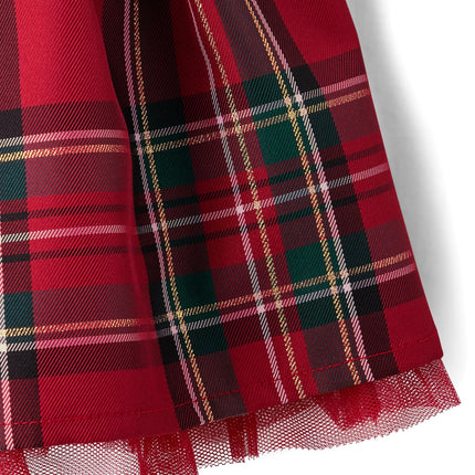 The Children's Place Baby Girls' and Toddler Sleeveless Dressy Dresses, Classic Red Plaid Velour, 4T