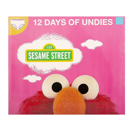 Sesame Street Girls 12pk Countdown Box of 100% Cotton Toddler Panty with Success Chart & Stickers for Potty Training Fun, Sesame Tg 12pk_Box, 18 Months