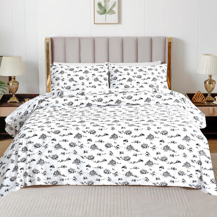 Elegant Comfort Ultra Soft 4-Piece 100% Turkish Cotton Flannel Sheet Set - Holiday Christmas Flannel Sheets, Warm and Cozy Premium Quality, Deep Pocket Fitted Sheet- Twin XL, Winter Cabin