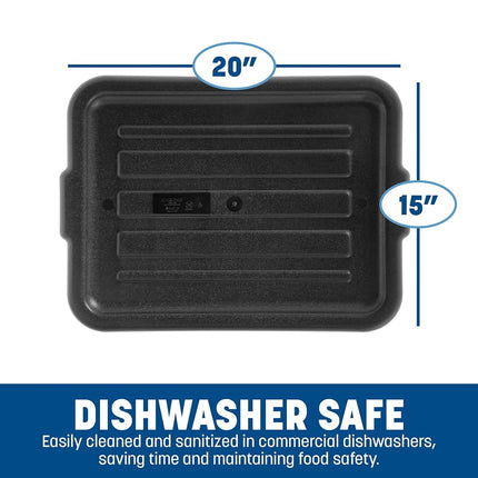 Carlisle FoodService Products Cubeta para Alimentos de Plástico Comfort Curve, Fregadero, Caja de Autobús con Asas para Cocinas Industriales, 2Onzas15 Pulgadas, Negro, (Paquete de 12)