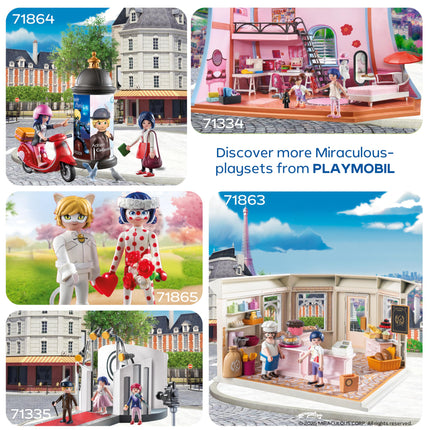 Playmobil | Miraculous | Scooter ride through Paris | Toy from 4 years | Gift for children | Encourages creativity & role play | Play figure with accessories & detailed set | 71864