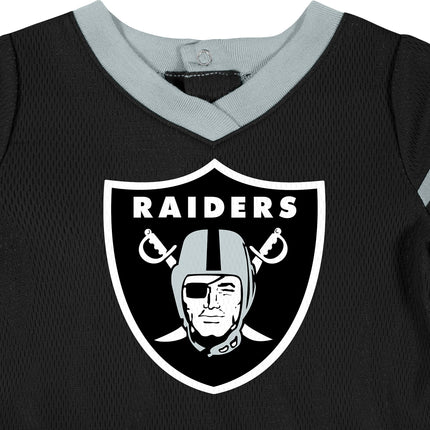 Gerber NFL Oakland Raiders Conjunto de vestido de fútbol de 2 piezas para bebé niña, negro, 3-6 meses