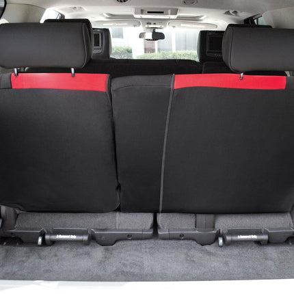 FH Group Back Seat Cloth Car Seat Cover - Universal Fit, Rear Seat Covers for Cars with Rear Split Bench, Car Interior Accessories for SUV, Sedan, Van, Red