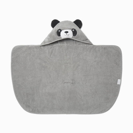 MORI Hooded Panda Towel in Grey Organic Cotton, 100x88cm