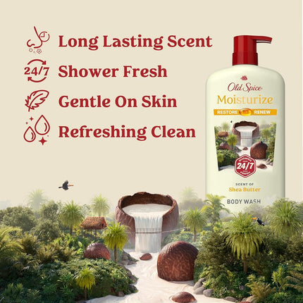 Old Spice Men's Body Wash with Shea Butter 3.5 oz (Pack of 4)