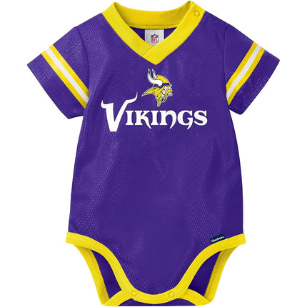 NFL Minnesota Vikings Team Jersey Bodysuit, Purple/Gold Minnesota Vikings, 3-6 Months