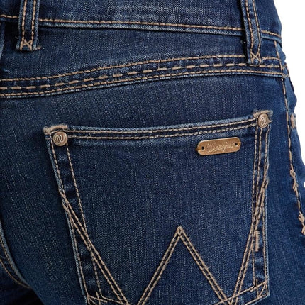 Wrangler Women's Retro Mid Rise Boot Cut Jean, Dark Wash, 15W x 32L