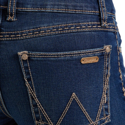 Wrangler Women's Retro Mid Rise Boot Cut Jean, Dark Wash, 7W x 34L