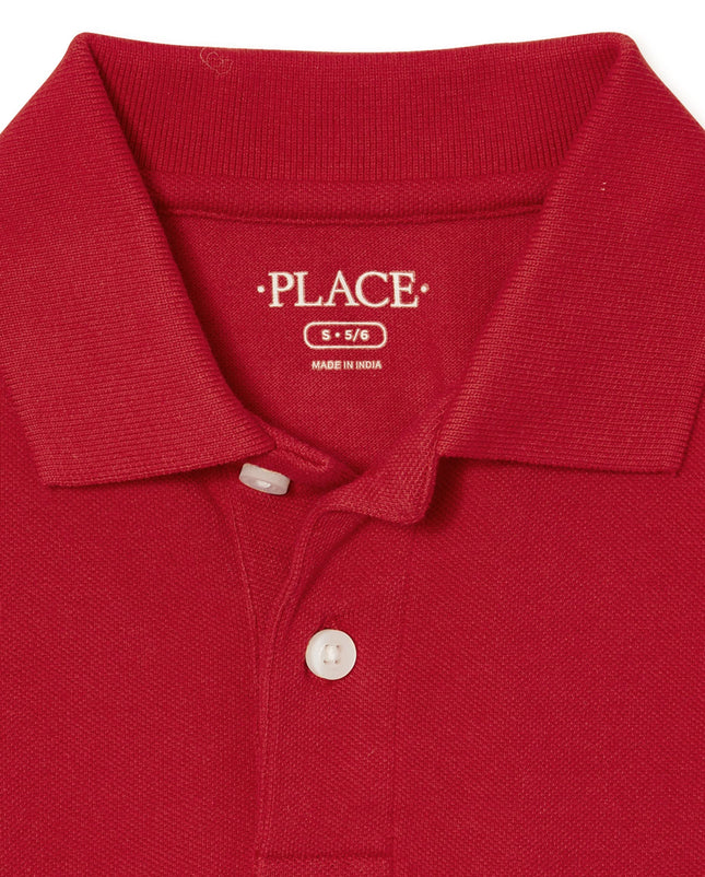 The Children's Place Boys' Short Sleeve Pique Polo 2-Pack, Classic Red 2 Pack, Small