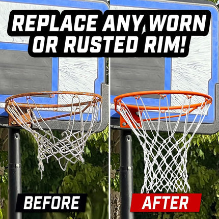 GoSports Regulation 18 Inch Steel Basketball Rim-Use for Replacement or Garage Mount