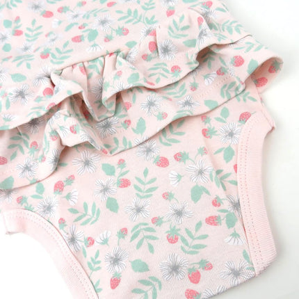 HonestBaby Multipack Sleeveless and Cami Bodysuits One-Piece 100% Organic Cotton for Infant Baby Boys, Girls, Unisex, Strawberry Pink Floral, 0-3 Months