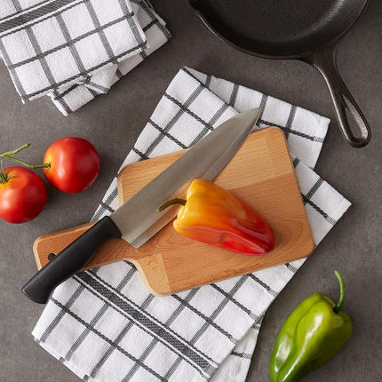 DII Basic Terry Collection Windowpane Dishtowel Set, 16x26, Mineral Gray, 4 Count