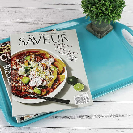 Calypso Basics by Reston Lloyd Melamine Rectangular Tray, Turquoise