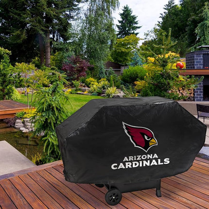 Rico Industries NFL Houston Texans Black Deluxe Grill Cover Deluxe Vinyl Grill Cover - 68' Wide/Heavy Duty/Velcro Staps