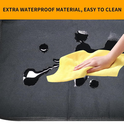 Smiinky 2 x Front Car Seat Kick Mats with Storage Compartments - Fits Most Car Models