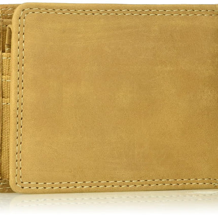 Timberland PRO Men's Leather RFID Wallet with Removable Flip Pocket Card Carrier, Wheat/Pullman, One Size
