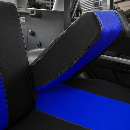 Funda de tela para asiento trasero FH Group - Ajuste universal, fundas de asiento trasero para coches con asiento trasero dividido, accesorios interiores de coche para SUV, sedán, furgoneta, azul