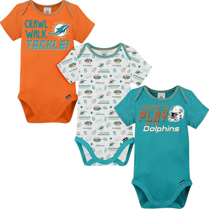 Gerber Body de manga corta unisex para bebé de 3 unidades, talla estándar de la NFL, color del equipo, 3-6 meses
