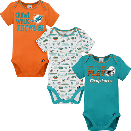 NFL Gerber Unisex Baby Standard 3 Pack Short Sleev
