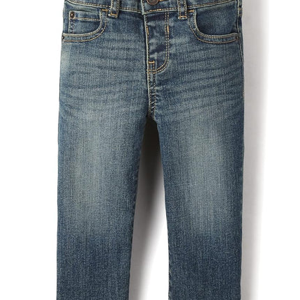 The Children's Place Jeans elásticos de pierna recta para bebé/niño pequeño, índigo envejecido, 12-18 meses